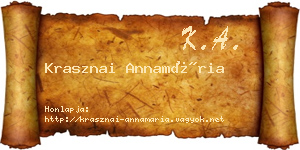 Krasznai Annamária névjegykártya