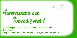 annamaria krasznai business card